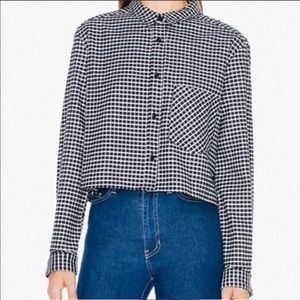 American Apparel cropped navy flannel